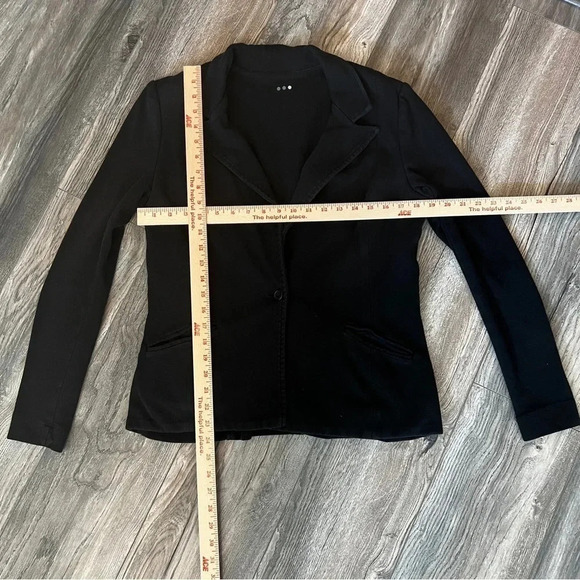THREE DOTS Women’s Soft Cotton One-Button Blazer - Black - Size Large - Picture 8 of 8
